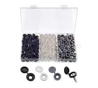 YIXISI 240 Pièces Bouchon à Vis en Plastique, Cache Vis à Charnière pour les Vis Nombre 6/8, avec Boîte de Rangement, pour Meubles, Placards, Étagères, Blanc/Noir/Gris