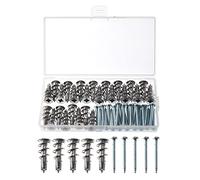 YIXISI 25 ancrages pour cloisons sèches et 25 vis, fixations auto-foreuses en métal lourd pour placoplâtre avec vis, chevilles en zinc brut mur de cavité pour usage professionnel et domestique