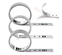 YIXISI 3 Pièces 1m Mètre Ruban Auto Adhésif, Règle Métrique Auto-Adhésive, Ruban à Mesurer Auto-Adhésif, pour Établis et Machines, 3 Spécifications Différentes, Argent