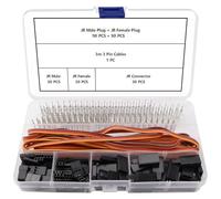 YIXISI 30 Sets 3 Broches Connecteurs Servo Mâles Femelles à Sertir, JR Connecteur Servo, avec 3m 22AWG 3 Circuits Câble, Compatible avec Futaba JR Hitec Spektrum RC Les Connecteurs
