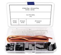 YIXISI 30 Sets 3 Broches JR Connecteur Servo, Connecteurs Servo Mâles Femelles à Sertir, avec 3m 22AWG 3 Circuits Câble, Compatible avec Futaba JR Hitec Spektrum RC Les Connecteurs