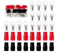 YIXISI 32 Pièces M12 SC35-12 AWG2 Cosses à Anneau Kit, Cosses de Câble Tubulaires, Cosses de Embouts de Câble de Batterie, avec Manchons isolants, pour Câble Électrique, Argent