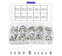 YIXISI 320 Pièces M3/M4/M5/M6 Connecteurs à Sertir Électriques Non Isolés Kit, Cosses de Fil de Cuivre Étamé, Cosses à Sertir a Oeil à Anneau, Cosses à Anneau Fourche en Bornes, AWG 22-16 16-14 14-12