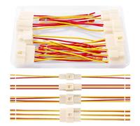 YIXISI 4 Paires 6.3mm 2 3 4 6 Broches Automobile Connecteur Kit, Connecteur de Électrique Mâle et Femelle avec Câble 100 mm 18 AWG, pour Moto, Vélo, Voiture, Bateau