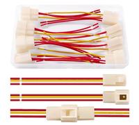 YIXISI 4 Paires 6.3mm 3 Broches Automobile Connecteur, Connecteur de Électrique Mâle et Femelle avec Câble 100 mm 18 AWG, pour Moto, Vélo, Voiture, Bateau