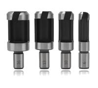 YIXISI 4 Pièces Plug Cutter Set 6/10/13/16 mm, Forets à Tenon Acier au Carbone, Mèche à Bouchon, Coupe-Bouchons pour Travail du Bois
