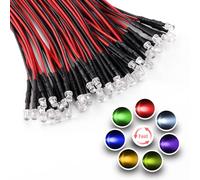 YIXISI 40 Pièces 3mm RGB 7 Couleurs Clignotement Rapide Diode Ampoule LED Câblé, 12V 20cm Diode LED Pré-Câblée Lumière, Diodes Électroluminescentes Pré-Câblés