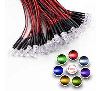 YIXISI 40 Pièces 5mm RGB 7 Couleurs Clignotement Lent Diode Ampoule LED Câblé, 12V 20cm Diode LED Pré-Câblée Lumière, Diodes Électroluminescentes Pré-Câblés