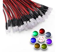 YIXISI 40 Pièces 5mm RGB 7 Couleurs Clignotement Rapide Diode Ampoule LED Câblé, 12V 20cm Diode LED Pré-Câblée Lumière, Diodes Diffusées Multi Couleurs Lumière