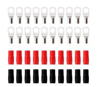 YIXISI 40 Pièces M8 SC10-8 AWG8 Cosses à Anneau Kit, Cosses de Câble Tubulaires, Cosses de Embouts de Câble de Batterie, avec Manchons isolants, pour Câble Électrique, Argent