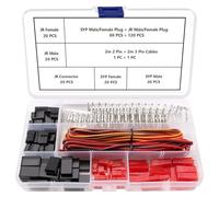 YIXISI 40 Sets 2/3 Broches SYP/JR Connecteur Servo, Connecteurs Servo Mâles Femelles à Sertir, avec 2m 22AWG 2/3 Circuits Câble, Compatible avec JST SYP Futaba pour Hitec Spektrum RC