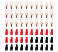 YIXISI 60 Pièces M5 SC4-5 AWG12 Cosses à Anneau Kit, Cosses de Câble Tubulaires, Cosses de Embouts de Câble de Batterie, avec Manchons isolants, pour Câble Électrique, Doré