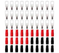 YIXISI 60 Pièces M6 SC6-6 AWG10 Cosses à Anneau Kit, Cosses de Câble Tubulaires, Cosses de Embouts de Câble de Batterie, avec Manchons isolants, pour Câble Électrique, Argent