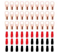 YIXISI 60 Pièces M6 SC6-6 AWG10 Cosses à Anneau Kit, Cosses de Câble Tubulaires, Cosses de Embouts de Câble de Batterie, avec Manchons isolants, pour Câble Électrique, Doré
