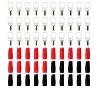 YIXISI 60 Pièces M8 SC6-8 AWG10 Cosses à Anneau Kit, Cosses de Câble Tubulaires, Cosses de Embouts de Câble de Batterie, avec Manchons isolants, pour Câble Électrique, Argent