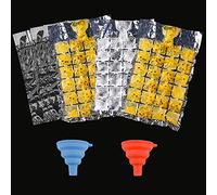 YIXISI 60 Pièces Sacs à Jetables à Glace Auto-Scellants pour Boissons Froides, 1440 Glaçons, Sacs à Glaçons avec 2 Entonnoir en Silicone, pour Whisky, Cocktails, Boissons, Barbecue, Voyages