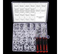 YIXISI 610 Pièces 24 Tailles Joint Torique Blanc Kit D'assortiment, Joints Toriques Métriques en Silicone, avec Pics et Crochets, pour Robinet, Véhicule Climatisation, Electroménagers