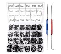 YIXISI 610 Pièces 24 Tailles Joint Torique Noirs Kit D'assortiment, Joints Toriques Métriques en Caoutchouc Nitrile, avec Double Tête Pics et Crochets, pour Robinet, Véhicule Climatisation