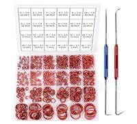 YIXISI 610 Pièces 24 Tailles Joint Torique Rouge Kit D'assortiment, Joints Toriques Métriques en Silicone, avec Double Tête Pics et Crochets, pour Robinet, Véhicule Climatisation, Electroménagers