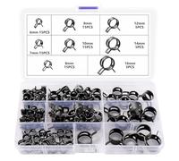 YIXISI 90 Pièces 6/7/8/9/10/12/14/16 mm Clip à Ressort Tuyau Serrage, Colliers de Serrage à Ressort, Clips à Ressort Tuyau Serre-Joints à Tuyaux Colliers de Clip à Ressort, Noir