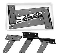 YIXISI Charnière en T 15,2 cm, 2 pièces, 14 vis, noir, pour porte, portail, fenêtre, clôture, abri de jardin, grange - Charnière en T à sangle métallique