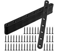 YIXNSW Lot de 15 Plaques D'assemblage Perforée Plates, Equerre Plate Inox 244 x 19 x 3 mm, équerre de Fixation avec 8 Trous pour Chaises, Tables, Cadres de lit, Armoires