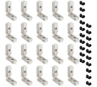 YIXNSW Lot de 20 Connecteurs d'Angle Intérieur Rainure 8T 3030 avec 40 Vis pour Profilés Aluminium, Étagères et Meubles DIY