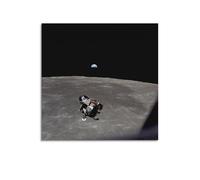 YiXong Apollo 11 Earth View As The Lunar Module Eagle Leaves The Moon Poster décoratif sur toile Impression d'art moderne pour chambre à coucher 60 x 60 cm