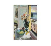 YiXong Henri Matisse - Impression sur toile de fleurs devant une fenêtre - Poster décoratif moderne pour chambre à coucher (50 x 75 cm)