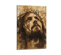 YiXong Poster chrétien Jésus-Christ, couronne d'épines, peinture religieuse, poster décoratif sur toile, affiches murales et image d'art moderne pour chambre à coucher (20 x 30 cm)