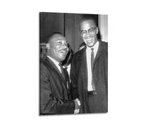 YiXong Poster décoratif sur toile représentant un homme afro-américain Malcolm X et Martin Luther King Jr (20 x 30 cm)