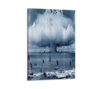 YiXong Poster décoratif sur toile représentant une bombe atomique américaine, champignon, nuage et explosion d'armes nu ires, affiche décorative moderne pour chambre à coucher (60 x 90 cm)