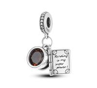 YIXUAN Charms Amoureux des Livres Compatible avec les bracelets Pandora pour collier en argent 925 bijoux pour femmes cadeaux d’Halloween
