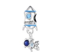 YIXUAN Charms Voyage en Fusée Compatible avec les bracelets Pandora pour collier en argent 925 bijoux pour femmes cadeaux d’Halloween