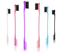 YiXuTag 6 Pièces Brosse de Bord de Cheveux Peigne Brosse de Contrôle Double Face Peigne Lisse de Toilettage, 2 en 1Peigne de toilettage cils double brosse de contrôle, 6 Couleurs