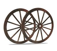 YiYa 2 pièces 30 cm Roue de Wagon décorative décor Mural en Bois de Roue de Wagon Mur de décoration de Roue de Wagon en Bois Roues rustiques pour Le Bar de Jardin terrasse véranda Style Far West