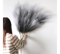 YiYa 6Pcs Pampa Artificielle Grandes Herbes De La 113cm Pampa Fleur Sechees Pampas Sechees Decoration pour Boho Mariage, Salon, Chambre À Coucher（Dégradé Noir）