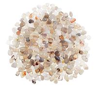 YiYa Blanc Pierre d'agate Gravier Pierres Précieuses Quartz en Cristal Naturel pour la décoration de la Maison Remplisseur de Vase Fond de Piscine Mis en Pot Décoration (Environ 310g / Sac)