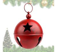 YiYa Grandes cloches de décoration de Noël avec étoile 24,9 x 30,5 cm pour sapin de Noël, porte, décoration de jardin (rouge)