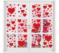 YiYa Stickers Fenêtre Saint Valentin Stickers Muraux Saint Valentin Autocollants En Forme De Coeur Rouge Pour Décoration Saint-Valentin, Mariage, Mariage, Voiture, Cadeau, Anniversaire