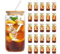 YiYa Verre Avec Paille et Couvercle Verre Canette Verre Personnalisé Bubble Tea Verre Cadeau de Noël d'anniversaire Personnalisé pour les Femmes Mâle Soeur Tante Ami (Y)