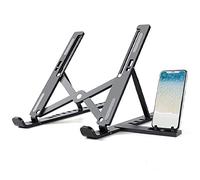 YiYaO Support d'ordinateur Support de Tablette Support d'ordinateur Portable, Support d'ordinateur Portable ventilé réglable en Hauteur en (comme indiqué sur l'image + Support de téléphone Portable)