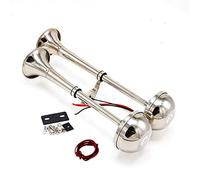 YIYDA Car Horn Klaxon de voiture Corne de trompette de bateau 165DB corne double basse et haute tonalité acier inoxydable 304 Trompette d'air Trompette de camion Car Horn pour 12V voiture bateau etc