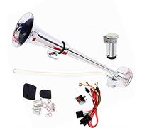 YIYDA Klaxon d'Air Chrome Compresseur 150db Voiture Camion Trompette Tube Unique 45cm Zinc Argent 12V