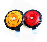 YIYDA Klaxon de Moto et Voiture Super Fort Ton Élevé et Basse - Métal Électrique Rouge et Orange - Mode Match Haut-Parleur Étanche pour Tout 12V Camion Moto