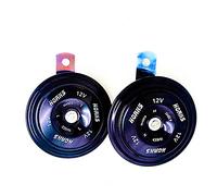 YIYDA Klaxon de voiture et moto super fort en métal ton haut et bas - Noir - Kit de klaxon double avec support - Haut-parleur électrique universel étanche - Pour toute moto, camion, voiture, etc