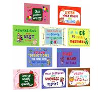 YIYEE 10 affiches éducatives sur les règles de la classe pour les tout-petits | Fournitures scolaires et matériel d'apprentissage à distance Idéal pour les tableaux d'affichage scolaires, 20 x 28 cm