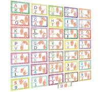 YIYEE Affiches en langue des signes américaine (ASL), 36 tableaux « J'ai… Qui a ? » avec une touche ASL | pour l'école à la maison, les élèves allophones, les élèves sourds ou malentendants