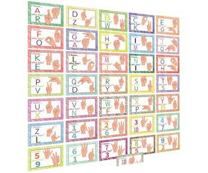 YIYEE Affiches en langue des signes américaine (ASL), 36 tableaux « J'ai… Qui a ? » avec une touche ASL | pour l'école à la maison, les élèves allophones, les élèves sourds ou malentendants