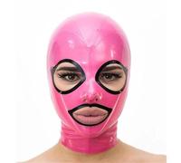YIYELIY Masque en latex,Cagoule en caoutchouc,Ouvrez les yeux et la bouche Latex-Tête Couverture Jeu de rôle masques de fête (Rose,L)